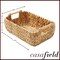 Casafield Set of 2 Water Hyacinth Seagrass Oval Storage Baskets with Wooden Handles - Woven Bin Organizers